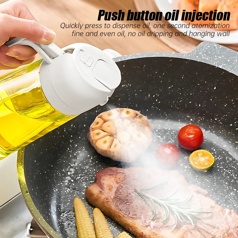 2 in 1 Oil Dispenser and Oil Sprayer:17oz/500ml Glass Olive Oil Dispenser Bottle & Oil Spray Bottle,Oil Sprayer for Cooking,Kitchen,Salad,Barbecue,Air Fryer
