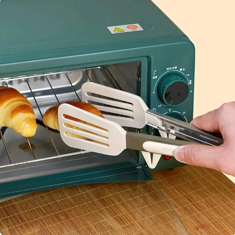 9-Inch Stainless Steel & Silicone Food Tongs for Cooking